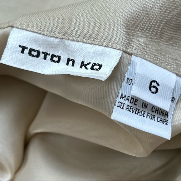 2 Piece Women’s Linen Jacket and Skirt TOTO N KO Size 6 - Picture 3 of 16